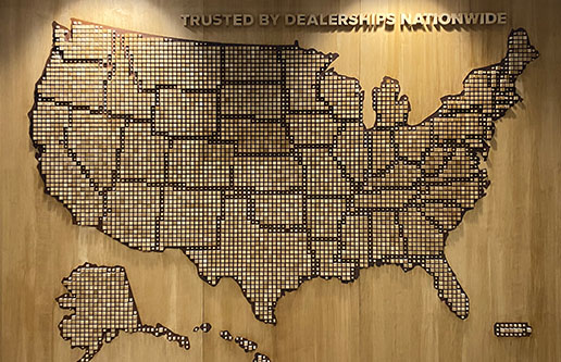 Wood Dowel Map Wall