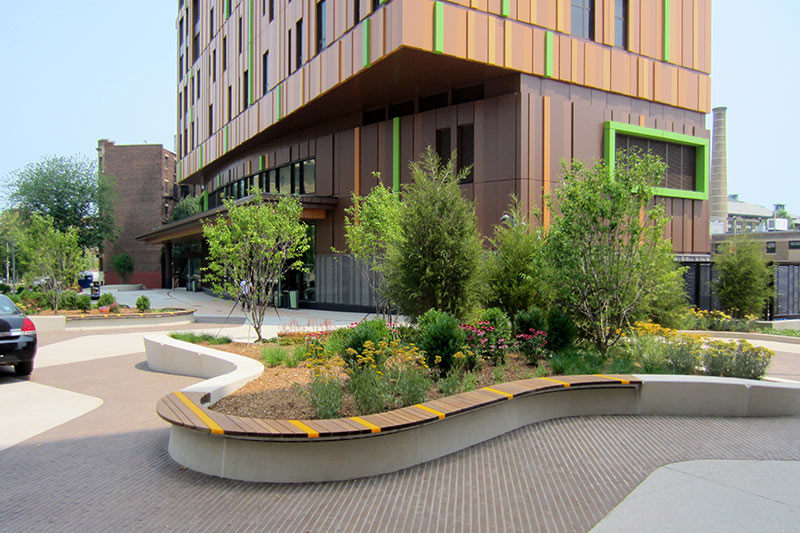 MassArt Exterior Illuminated Benches