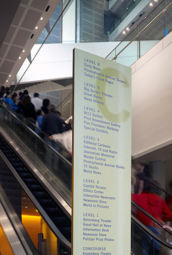 Newseum Wayfinding Signage