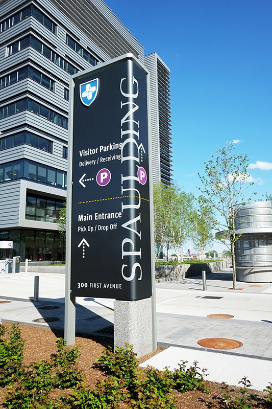 Spaulding Hospital Wayfinding Pylon