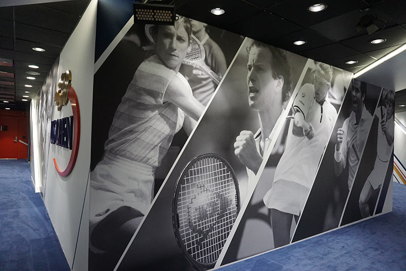 USTA Player Hallway Environmental Graphics